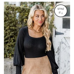 Black long sleeved bodysuit